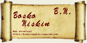 Boško Miskin vizit kartica